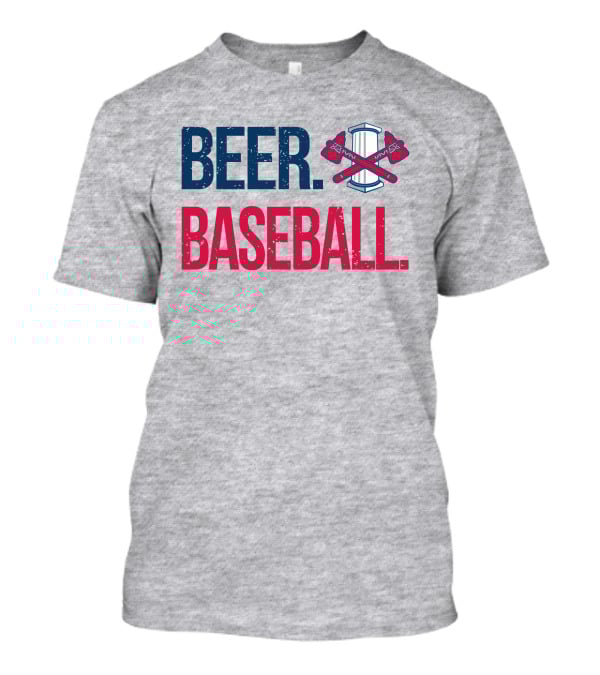 BEER. BASEBALL. Crossed Axes Emblem T-Shirt