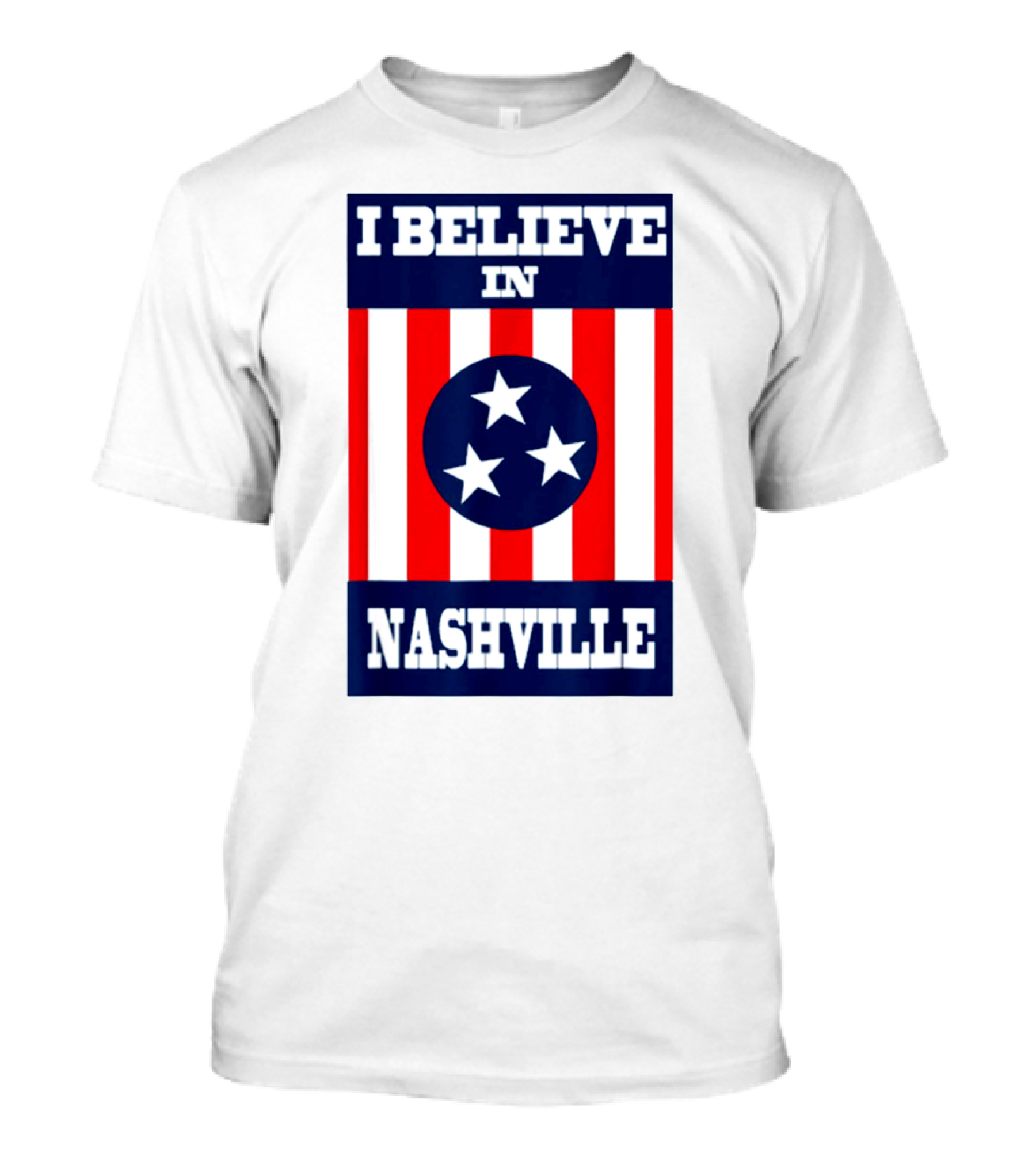 I Believe In Nashville Three Stars Stripes Iconic T-Shirt