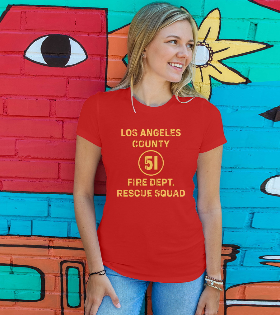 Los Angeles County 51 Fire Dept Rescue Squad T-Shirt