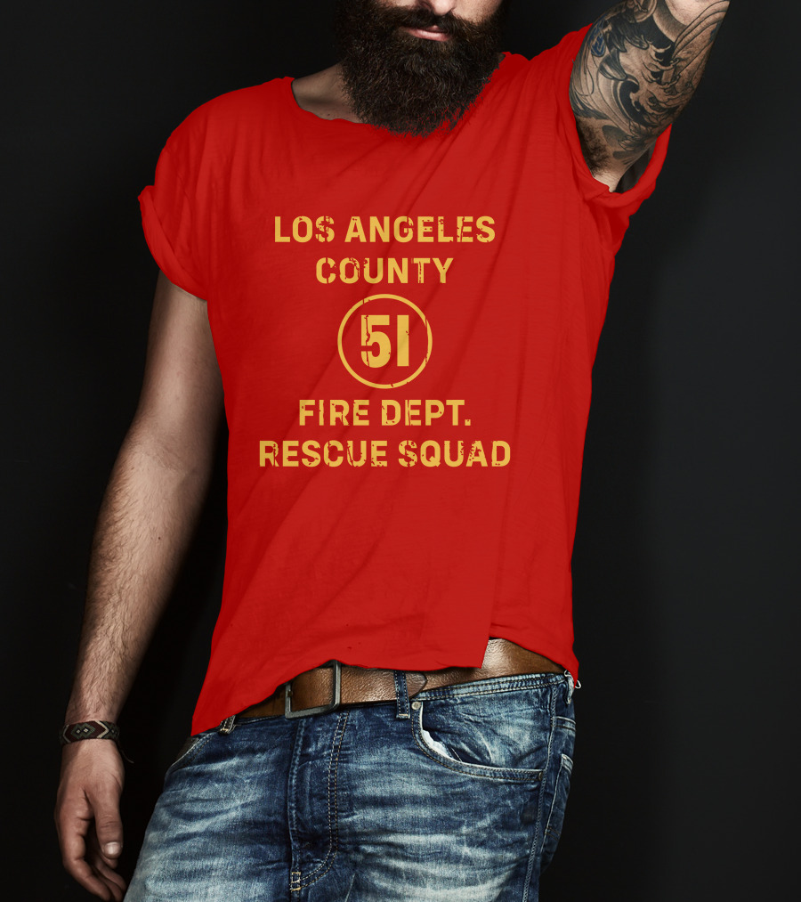 Los Angeles County 51 Fire Dept Rescue Squad T-Shirt