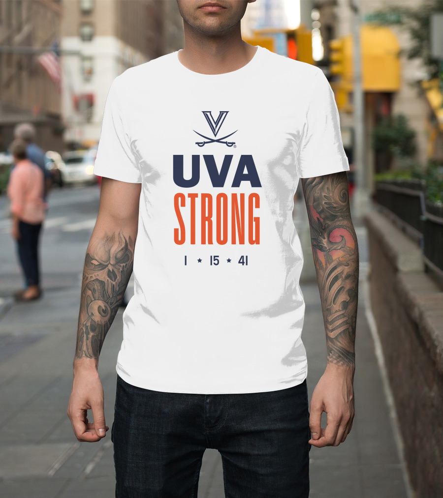 UVA Football Strong 1 15 41 Cavaliers Crossed Sabres T-Shirt