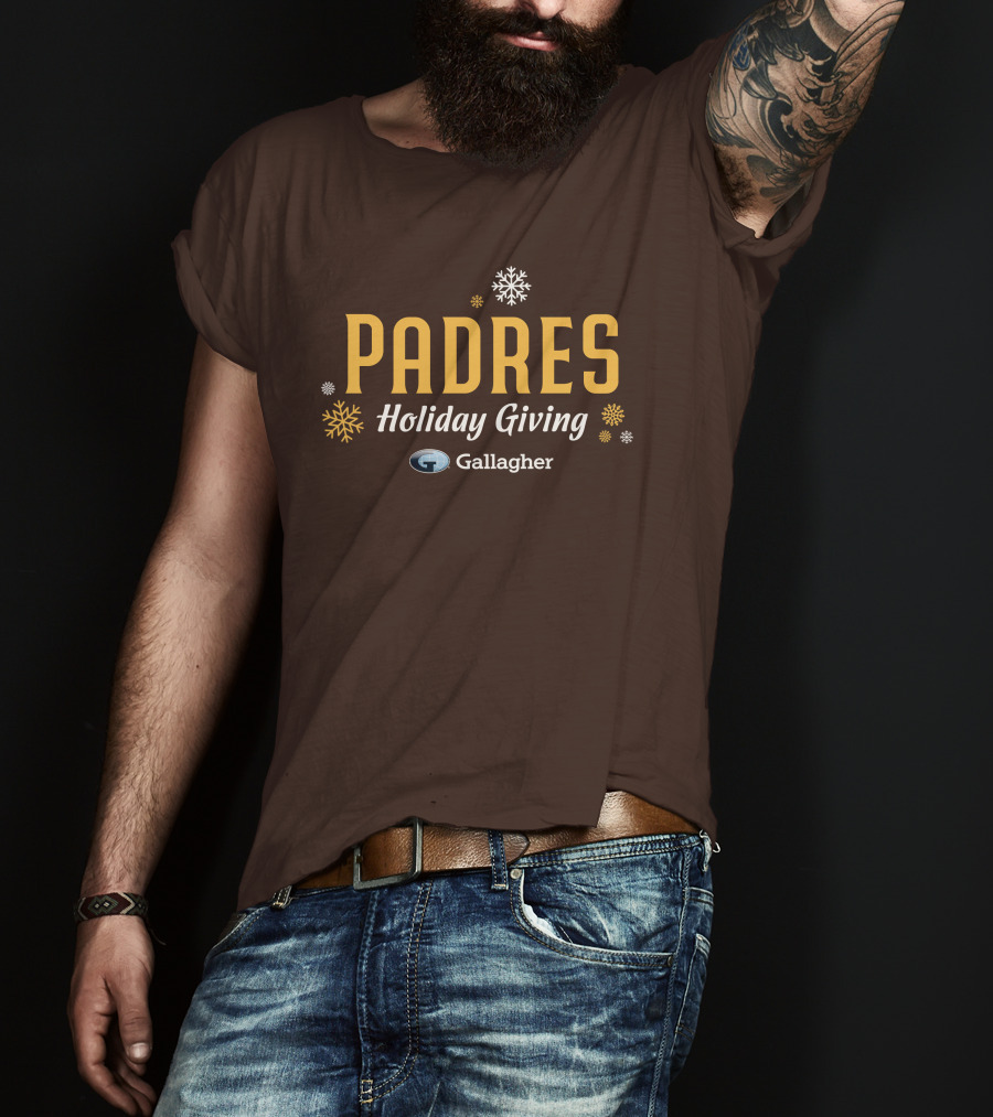 Padres Holiday Giving Gallagher Snowflakes T-Shirt