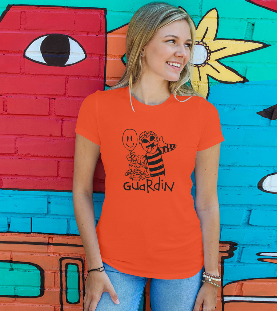 Calvin And Hobbs Guardin Graffiti Style Mischief Balloon T-Shirt