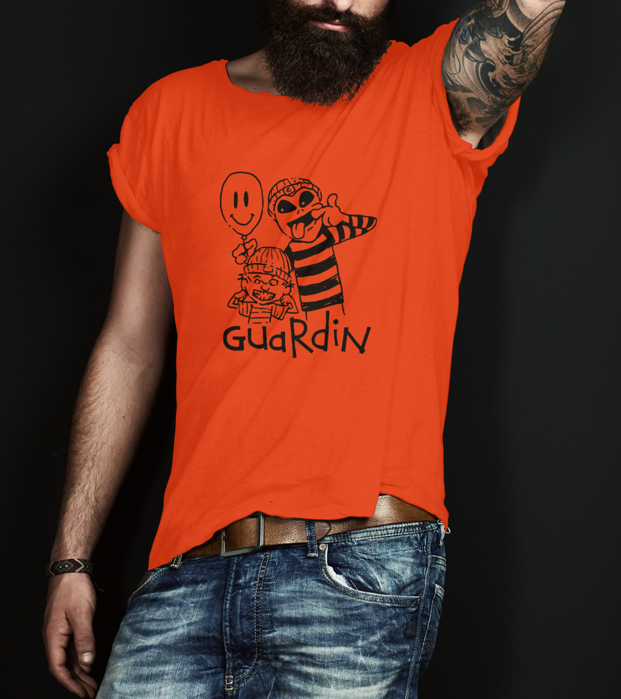 Calvin And Hobbs Guardin Graffiti Style Mischief Balloon T-Shirt
