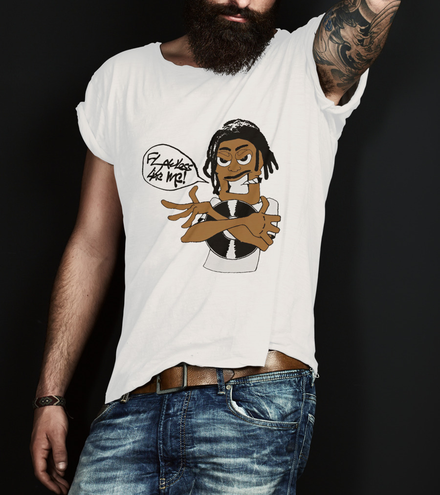 Flawless Like Me Vinyl Graphic Character With Crossed Arms And Vinyl Record T-Shirt