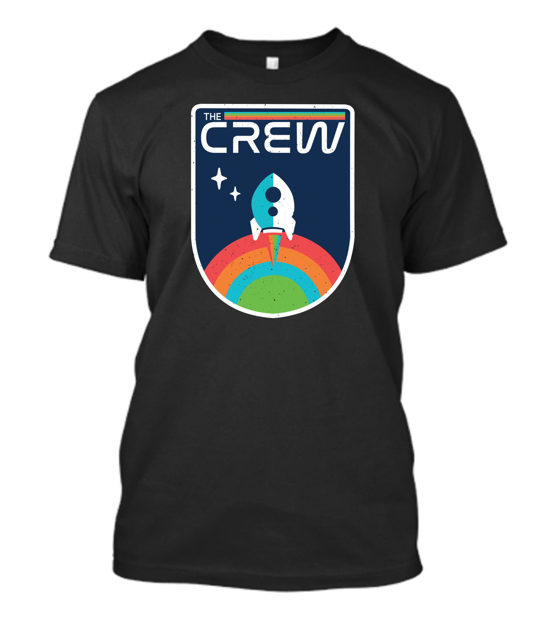 THE CREW Vintage Rocket Launch Cosmic Rainbow T-Shirt