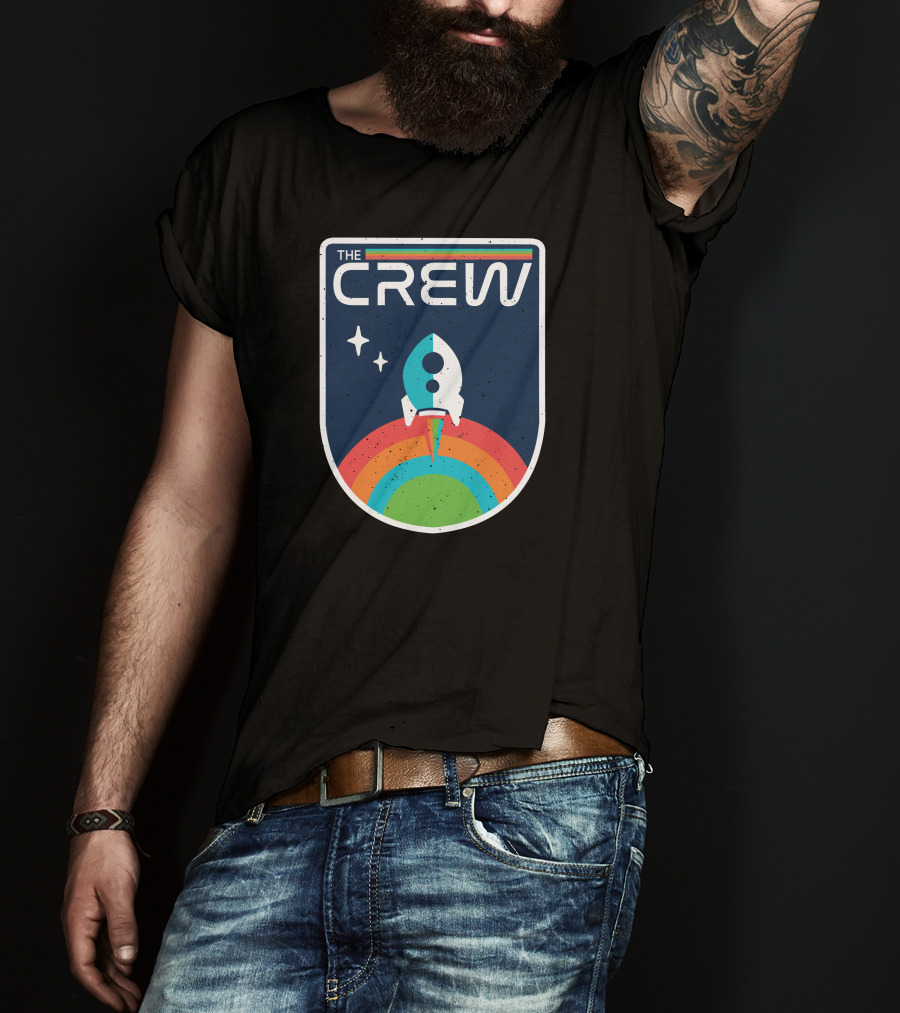 THE CREW Vintage Rocket Launch Cosmic Rainbow T-Shirt