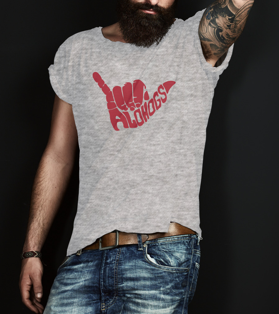Shaka Hand Gesture With Alohogs Text T-Shirt