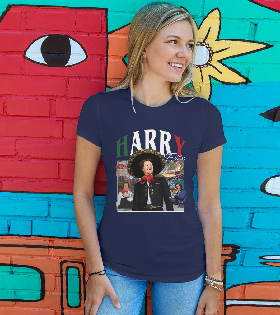 HARRY Estilos Mariachi Themed Collage In Festive Attire T-Shirt