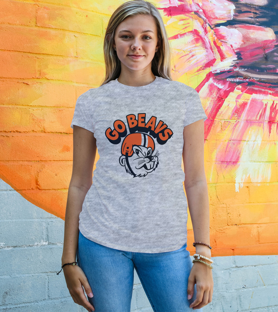 Vintage OSU Go Beavs Football Beaver Mascot T-Shirt