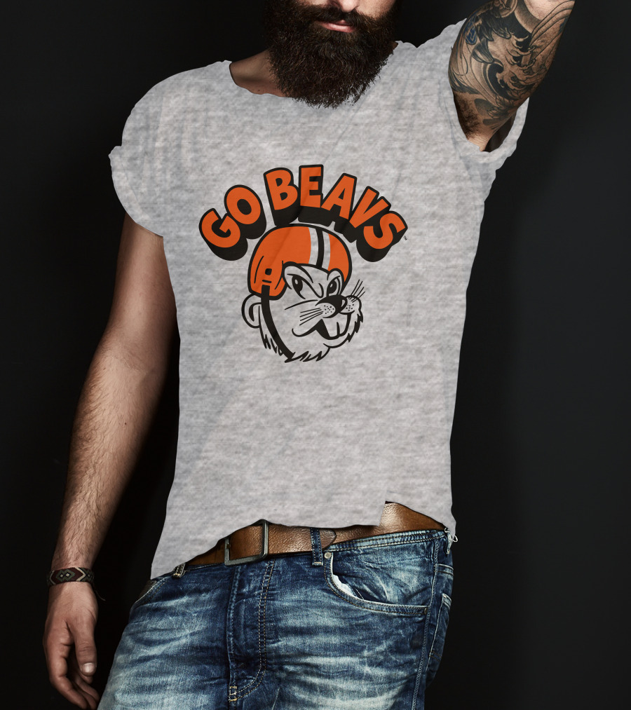 Vintage OSU Go Beavs Football Beaver Mascot T-Shirt