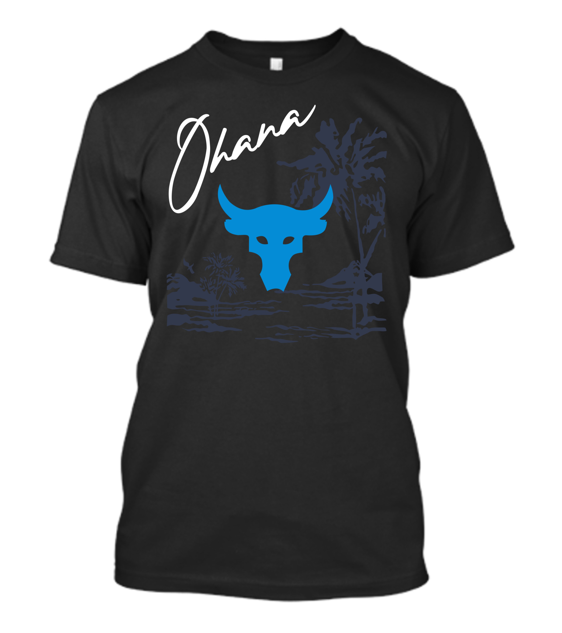 Ohana Blue Bull Tropical Landscape T-Shirt