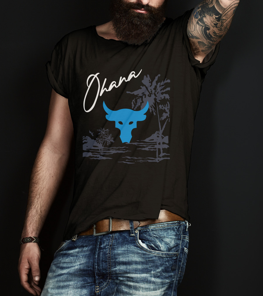 Ohana Blue Bull Tropical Landscape T-Shirt