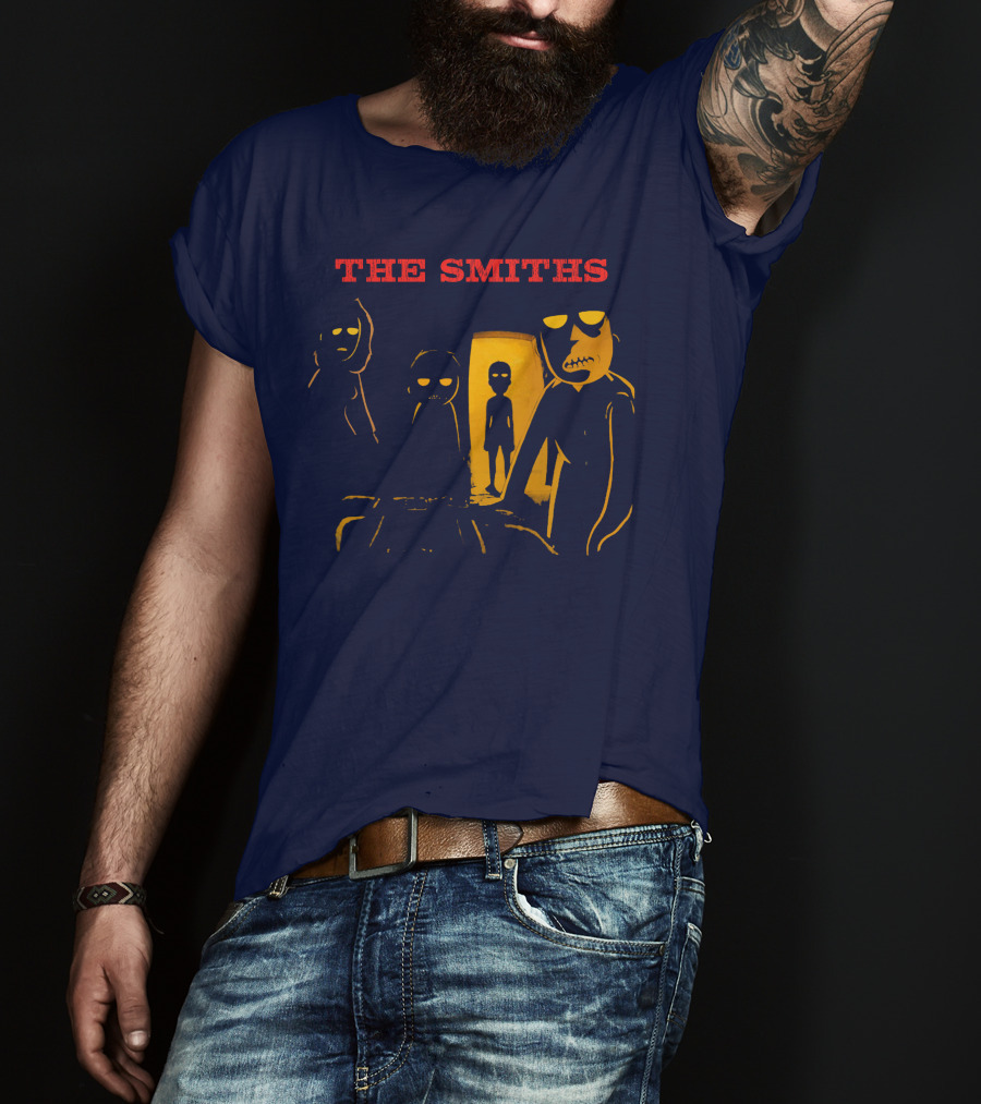 THE SMITHS Yellow Characters In Darkened Room With Doorway Light T-Shirt