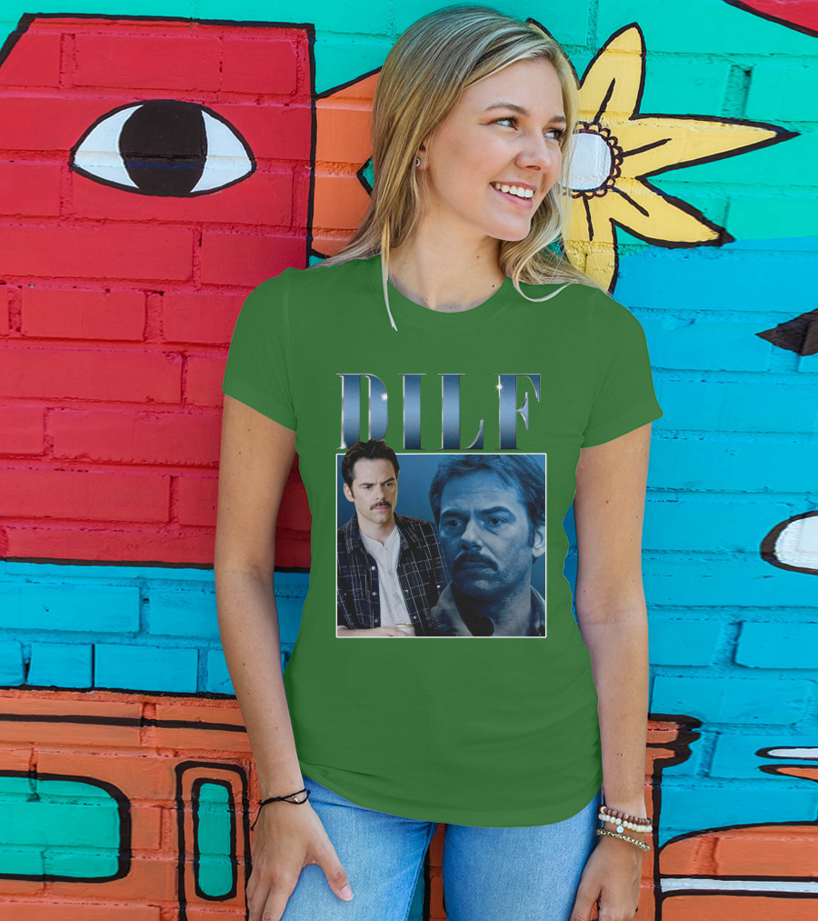 Charlie Swan DILF Mustache Double T-Shirt