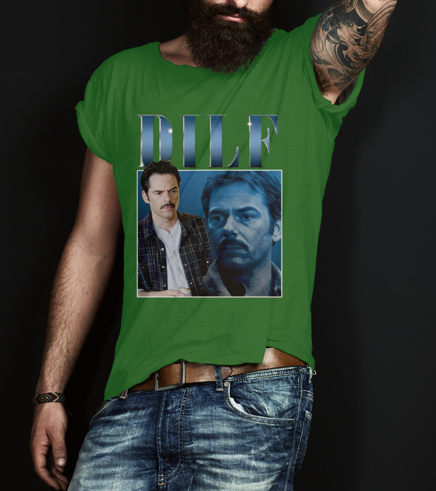 Charlie Swan DILF Mustache Double T-Shirt