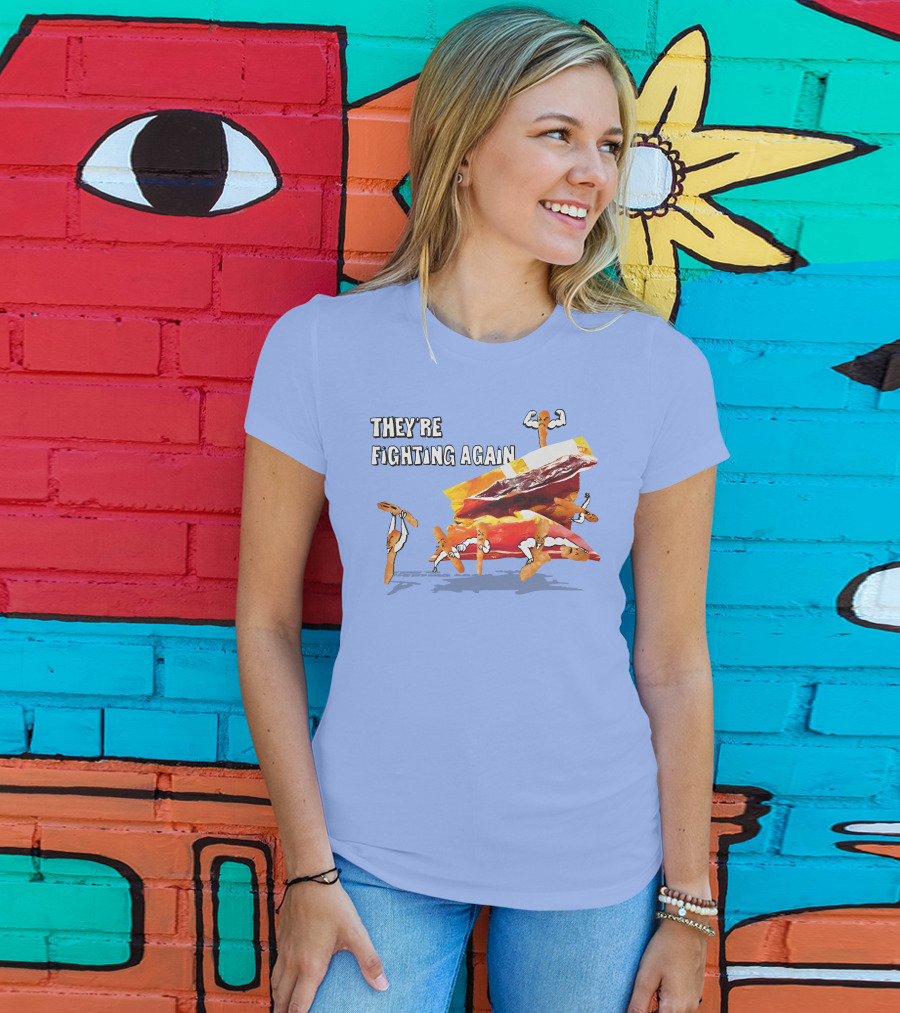They're Fighting Again Pretzel Snack Showdown Fun T-Shirt