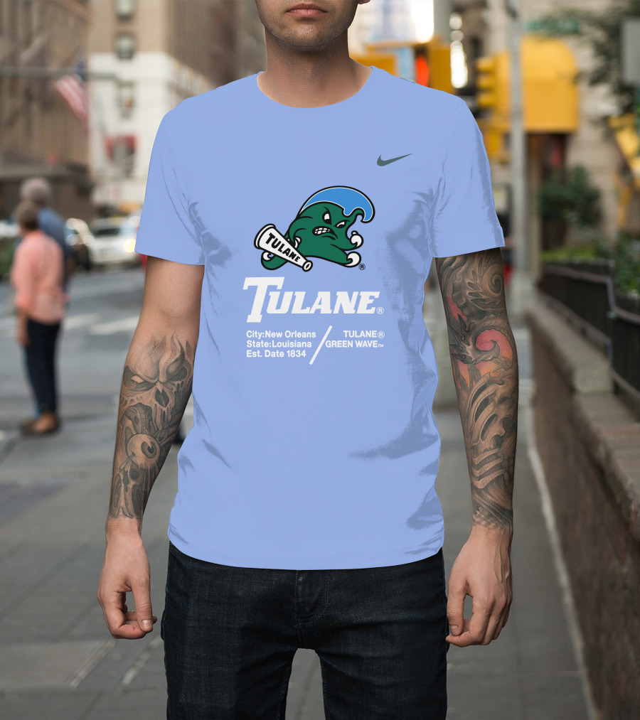 Tulane Green Wave New Orleans Louisiana Est 1834 T-Shirt