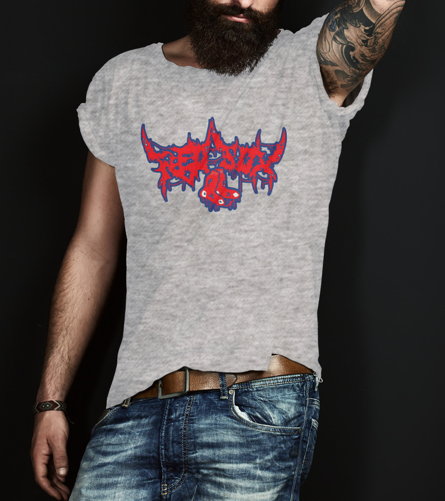 Death Metal Style Red Sox Emo T-Shirt