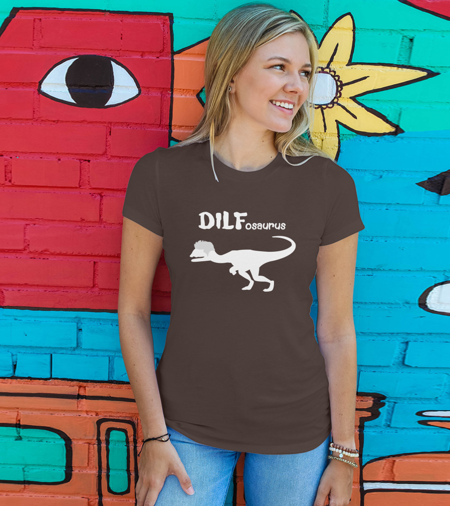 DILFosaurus Dinosaur Silhouette With Hairstyle T-Shirt