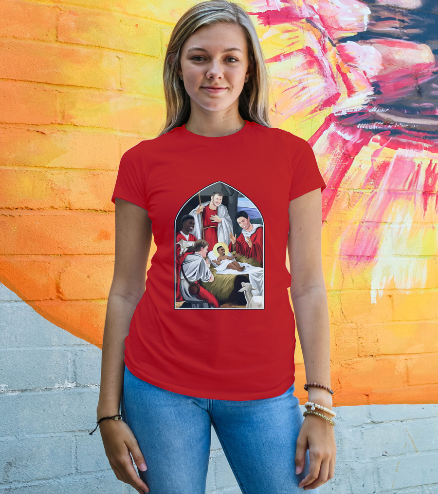 Victoriamscott Adults Jesus Saka Nativity Gunners Christmas Jumper T-Shirt