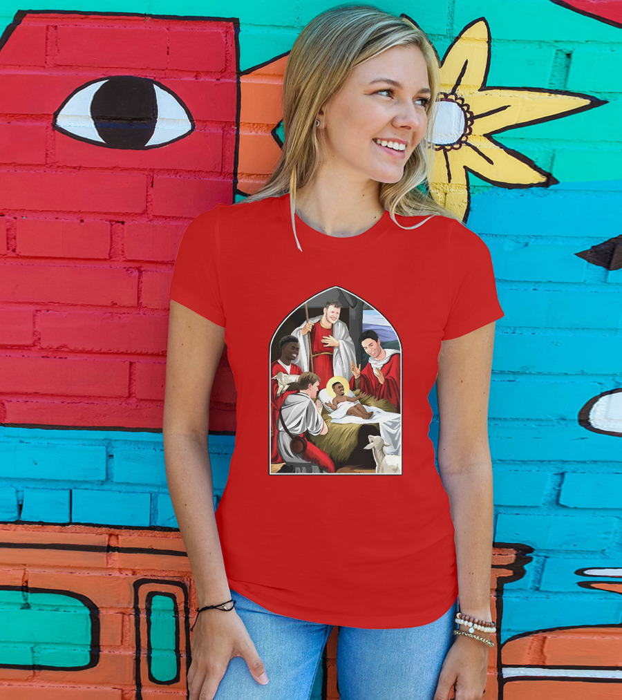 Victoriamscott Adults Jesus Saka Nativity Gunners Christmas Jumper T-Shirt