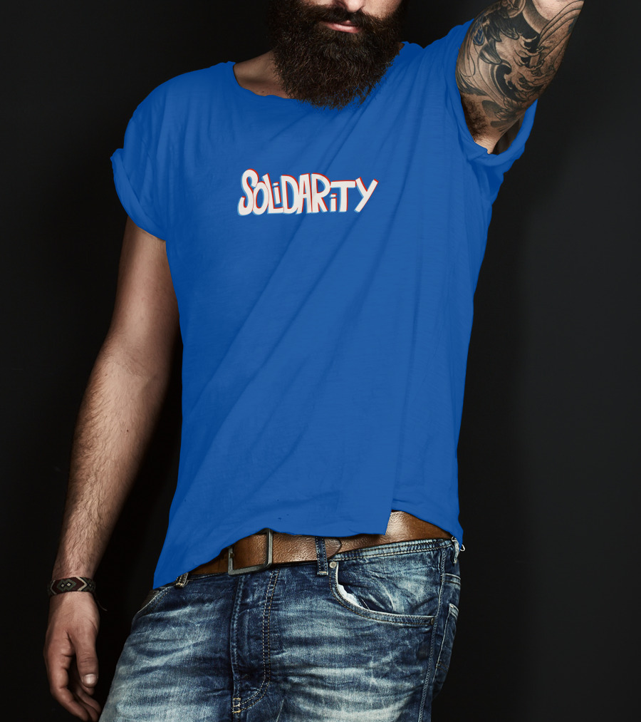 Solidaritycouk Solidarity Dyed Blue Text T-Shirt