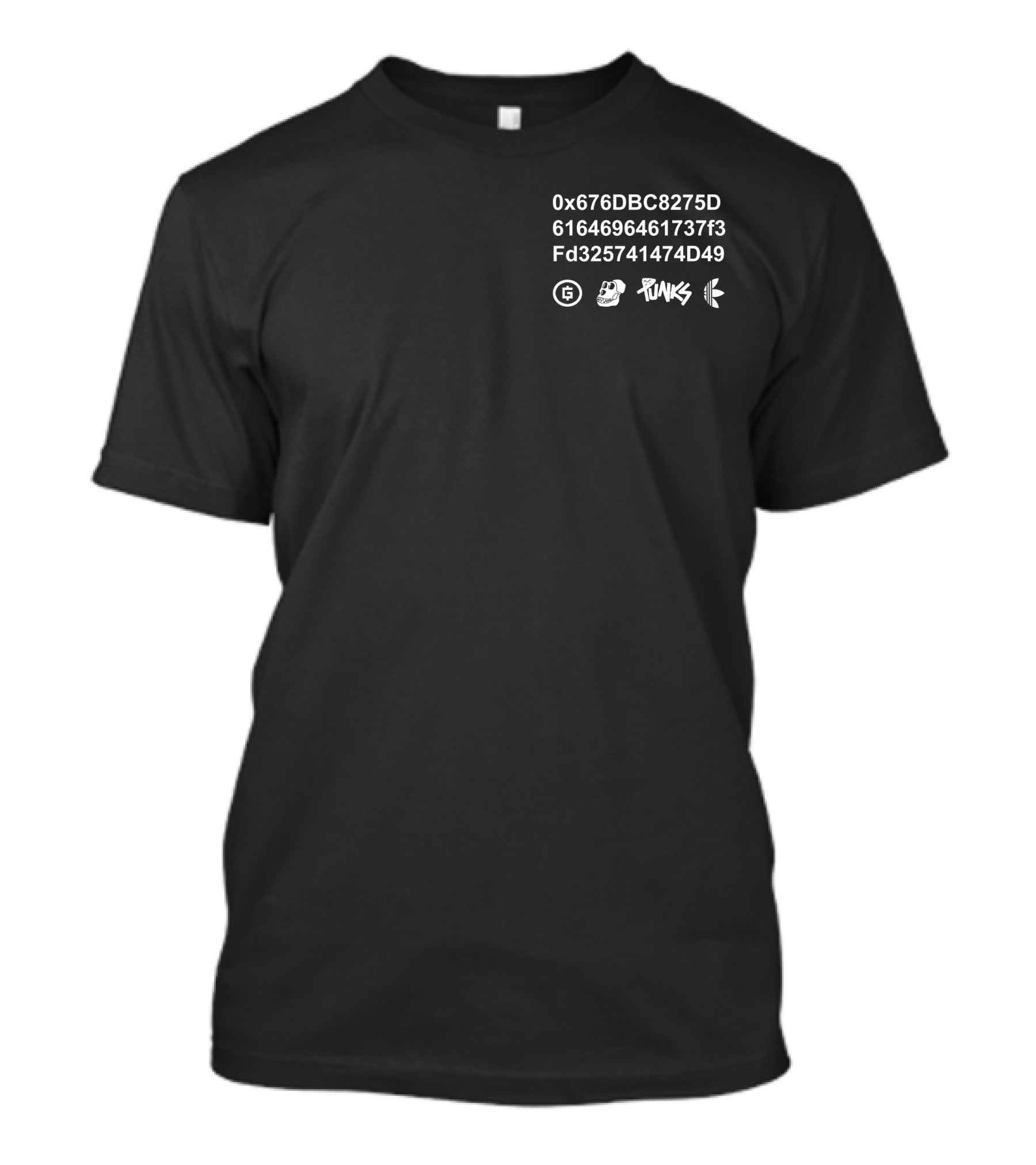 0x676DBC8275D 6164696461737F3 Fd325741474D49 Punks Logo And Symbols T-Shirt