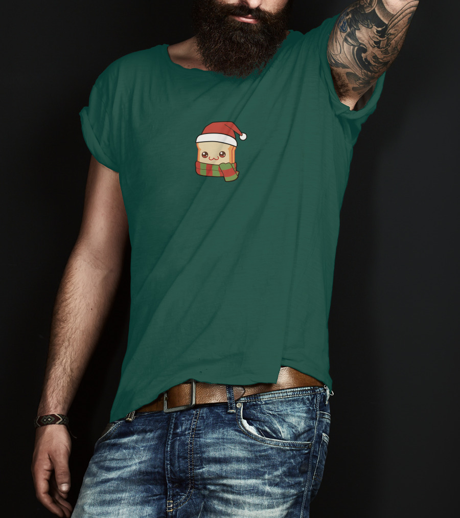 Friendship Bread Shop Christmas Bread Santa Hat And Scarf T-Shirt