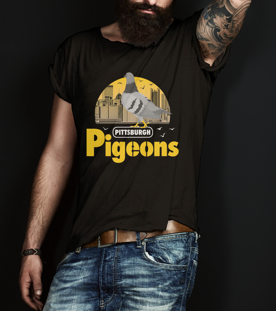 Pittsburgh Clothing Company Pigeons Skyline Bird T-Shirt