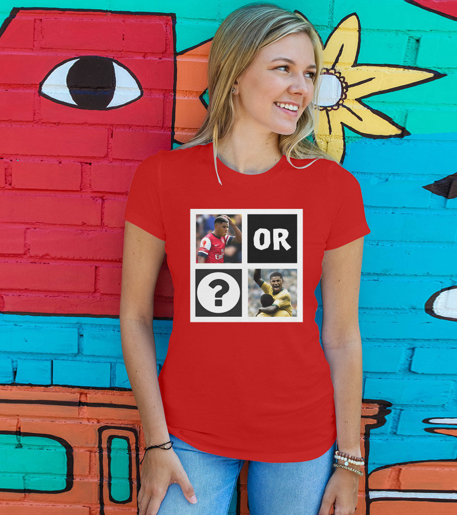 Redmancdesigns Walcott Or Pele Soccer Icons Question Mark Retro Combo T-Shirt