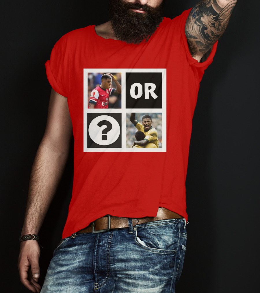 Redmancdesigns Walcott Or Pele Soccer Icons Question Mark Retro Combo T-Shirt