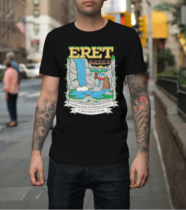 Shirt: Eret Maybe In Some Alternate Reality It Was Meant To Be Scenic Waterfall and Bridge Fantasy Scene T-Shirt Eret Maybe In Some Alternate Reality It Was Meant To Be Scenic Waterfall and Bridge Fantasy Scene T-Shirt