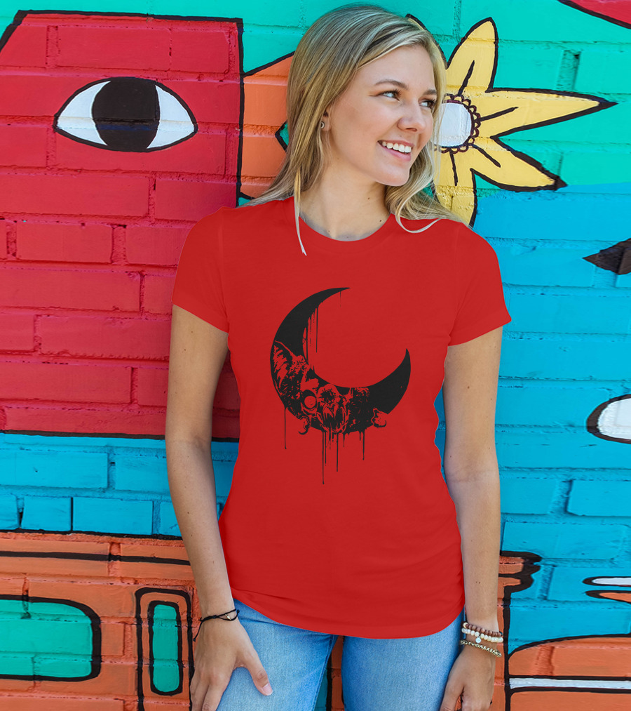 Mxmorggo Blood Moon Bat Dripping T-Shirt
