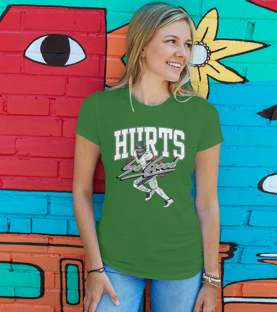 Hurts So Good Pigment Dyed Football Player Green T-Shirt