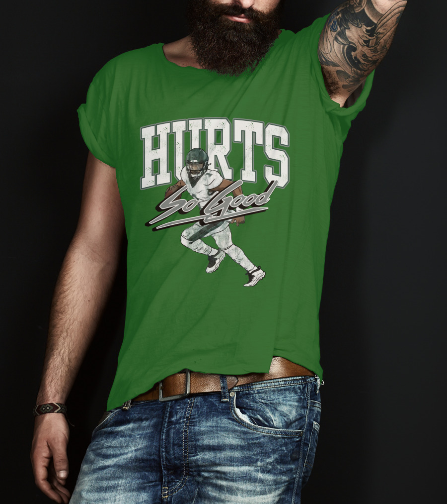 Hurts So Good Pigment Dyed Football Player Green T-Shirt