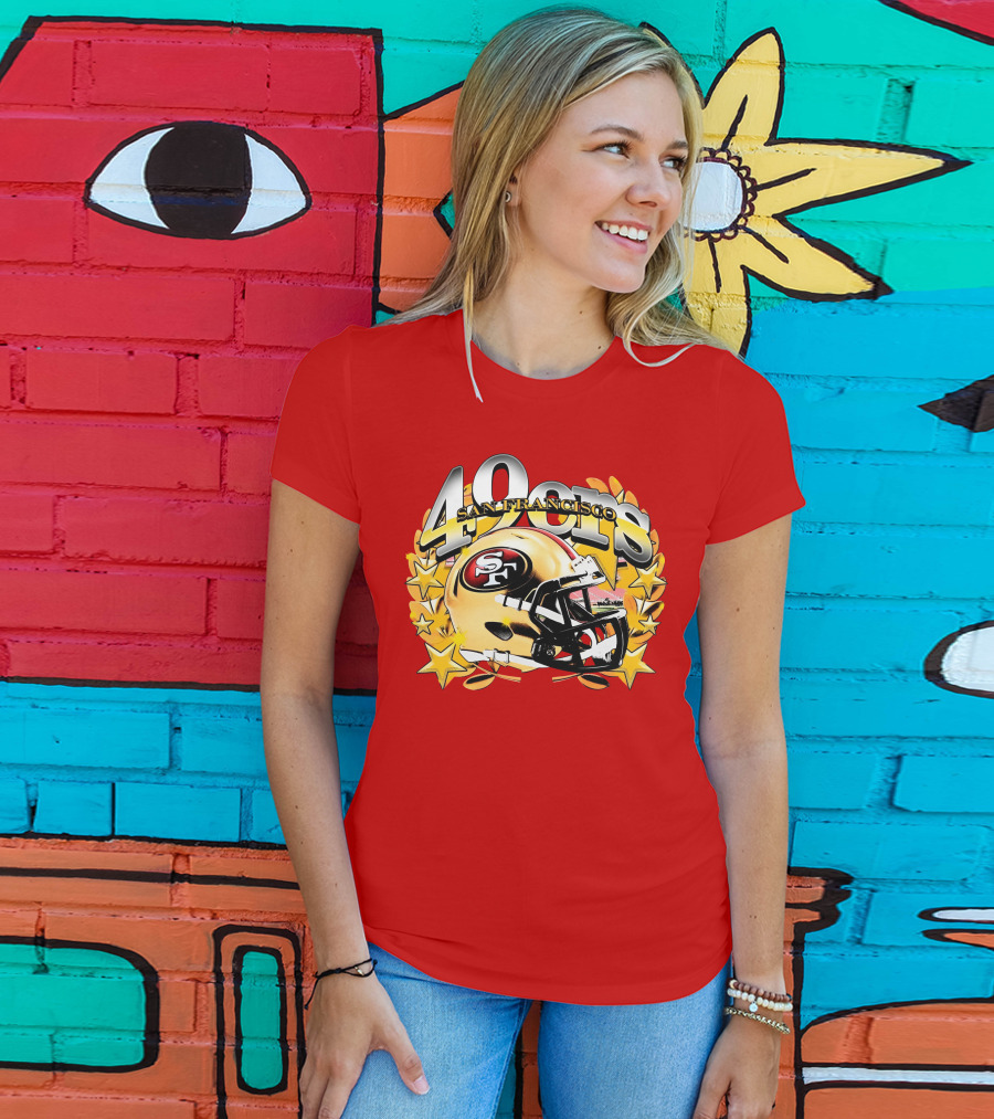 49Ers San Francisco Football Helmet Stars T-Shirt