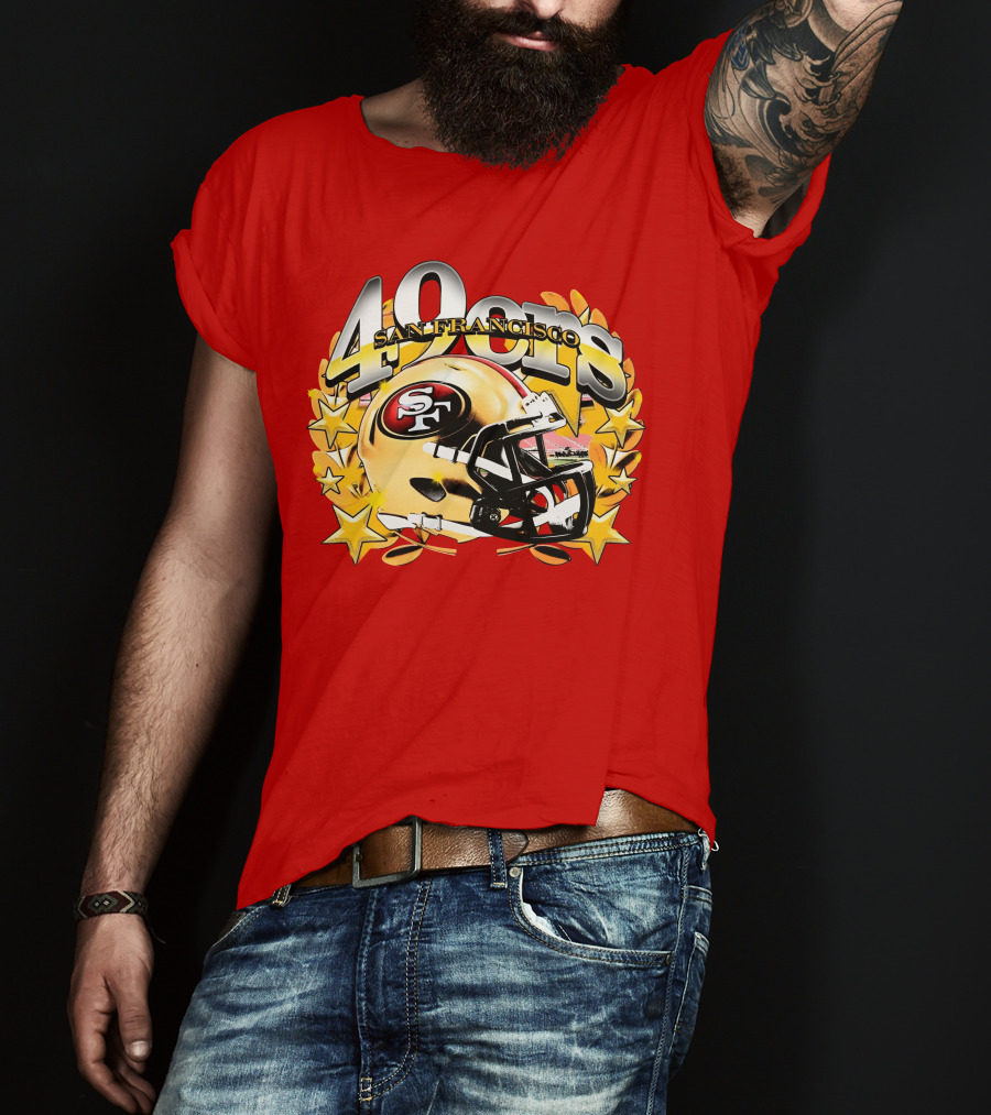 49Ers San Francisco Football Helmet Stars T-Shirt