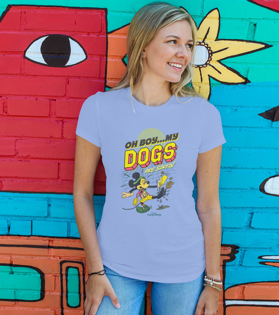 RunDisney Expo Oh Boy My Dogs Are Barkin Rundisney Mickey Mouse T-Shirt