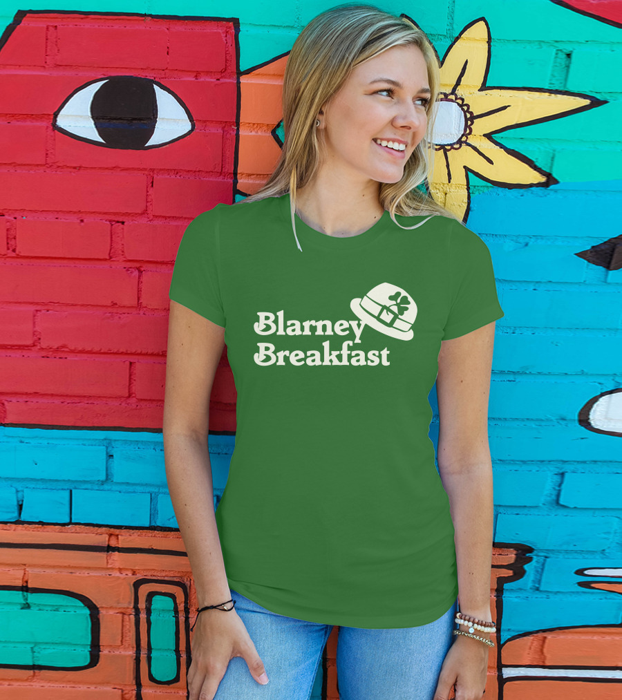 Blarney Breakfast Leprechaun Hat Shamrock Green T-Shirt