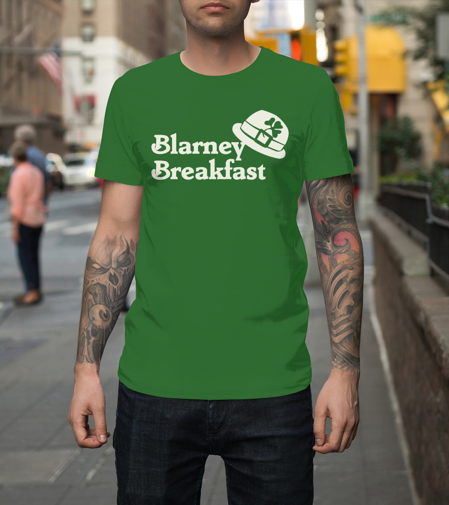 Blarney Breakfast Leprechaun Hat Shamrock Green T-Shirt