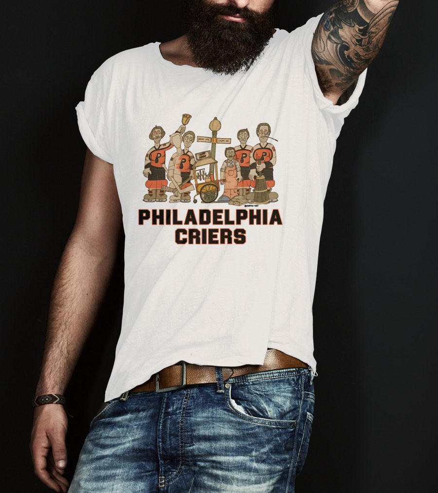 Philadelphia Criers Hockey Team Cartoon Characters With Instruments T-Shirt