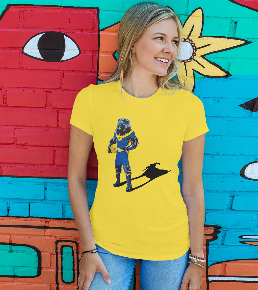 Memphis Grizzlies Bear With Superhero Goat Shadow Holding Basketball T-Shirt