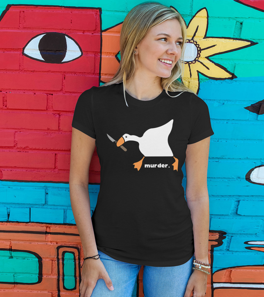 Murder Goose With Knife Funny T-Shirt