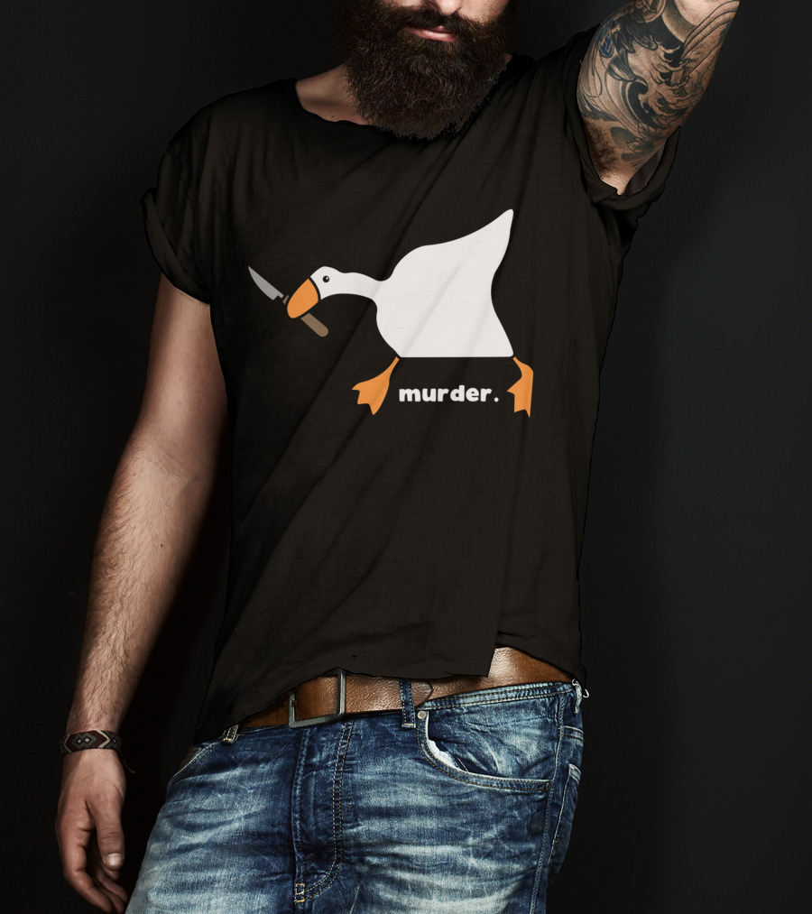 Murder Goose With Knife Funny T-Shirt