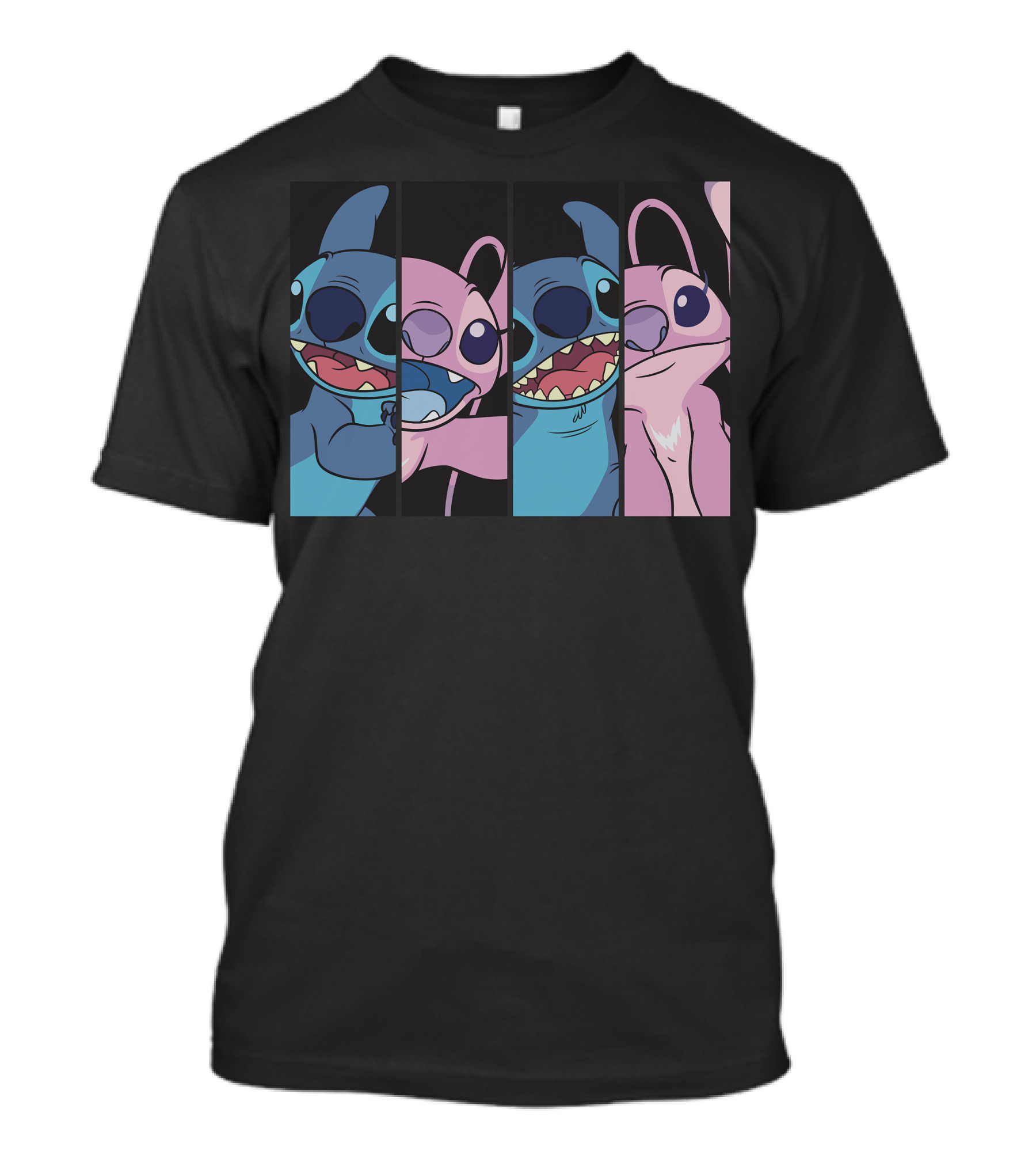 Disney Lilo And Stitch Boxed Faces Patchwork Characters T-Shirt