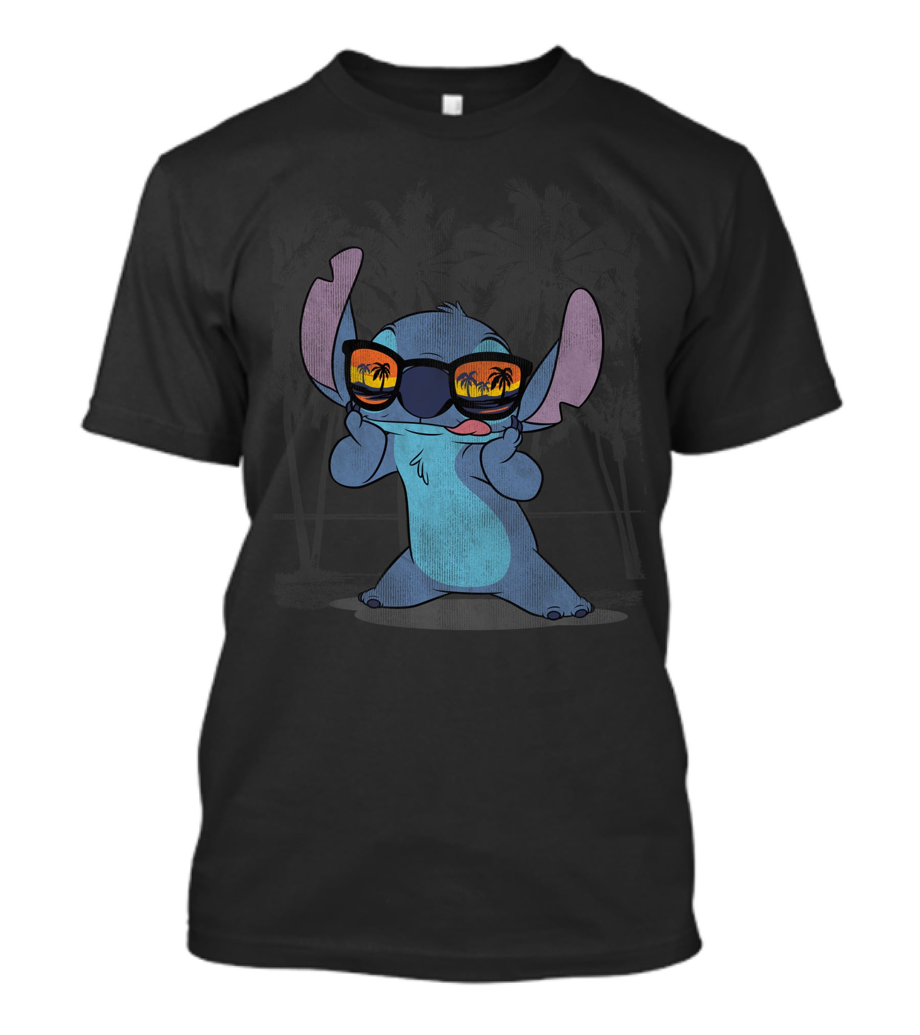 Stitch With Sunglasses Palm Trees Lilo And Stitch Hawaii Disney T-Shirt