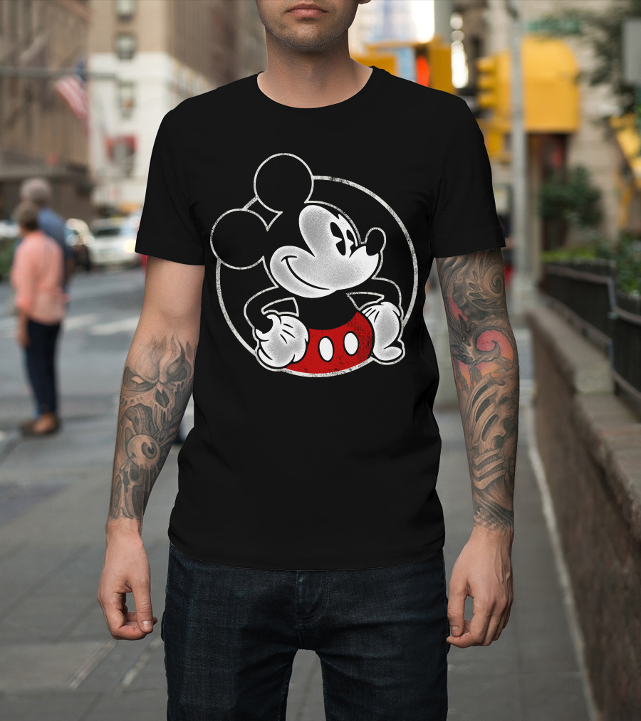 Disney Mickey Mouse Classic Retro Circle T-Shirt
