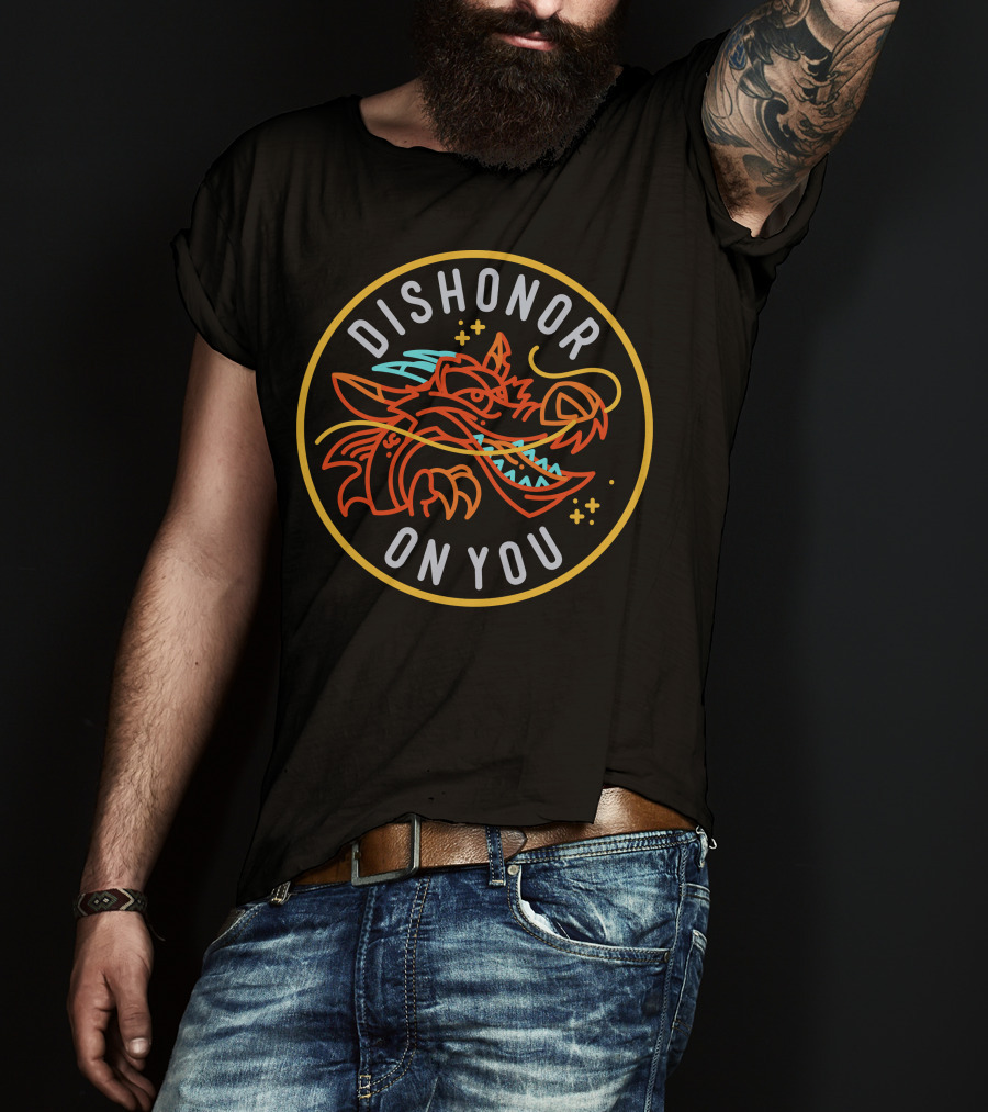 Dishonor On You Disney Mulan Mushu Stamp T-Shirt
