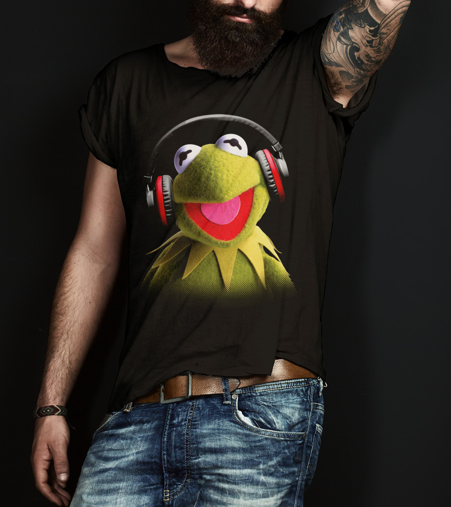 Disney Muppet Babies Kermit Headphones Retro T-Shirt